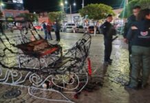 Menores provocan incendio en trineo del Jardín Principal de Ezequiel Montes